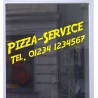 Pizza-Service mit Telefonnummer Schaufensterbeschriftung Aufkleber Werbung Auto Laden