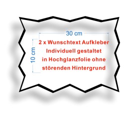 2 x Auto Beschriftung Aufkleber Schriftzug Name Wunschtext Sticker Breite 30 cm