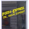 Pizza-Express mit Telefonnummer Schaufensterbeschriftung Aufkleber Werbung Auto Laden