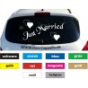 Just Married Auto Aufkleber Sticker Heckscheibe Hochzeit