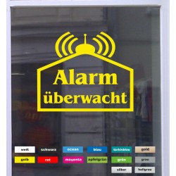 Alarm Gesichert Überwachung Einbruch Aufkleber Beschriftung Schaufenster 02