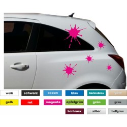 10-tlg. Set Kleckse Spritzer Auto Aufkleber Sticker Styling Fahrzeug