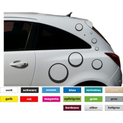 16-tlg. Set Ringe Kreise Auto Aufkleber Sticker Styling Fahrzeug