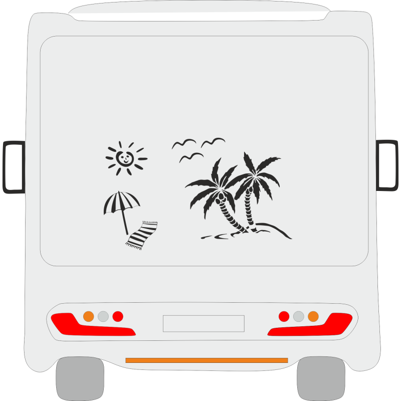 Beach 01 Aufkleber 7-tlg. Urlaub Wohnmobil Wohnwagen Camping Reisen Sticker