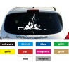 Windsurfer Surfer Auto Aufkleber Sticker Heckscheibe Grafik Größe 7,5 x 15 cm