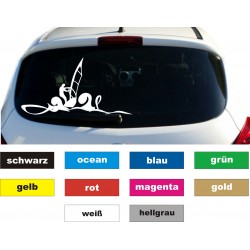 Windsurfer Surfer Auto Aufkleber Sticker Heckscheibe Grafik Größe 10 x 20 cm