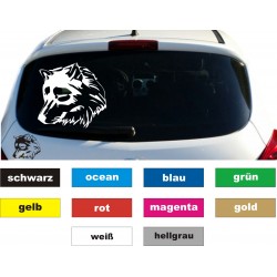 Wolf Auto Aufkleber Sticker Heckscheibe Grafik Größe 5 x 5 cm