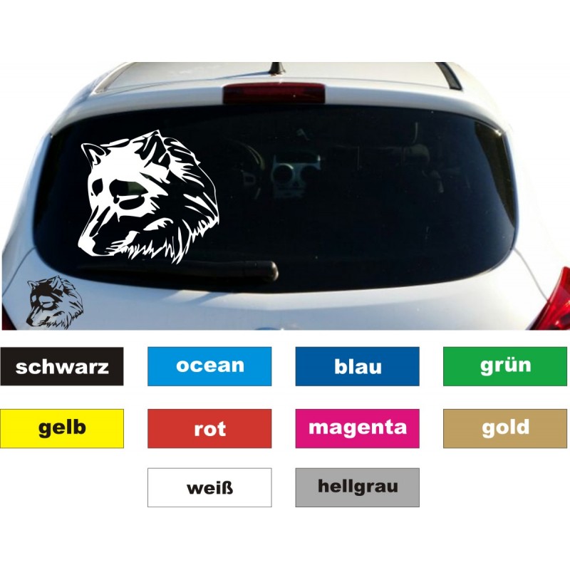 Wolf Auto Aufkleber Sticker Heckscheibe Grafik Größe 10 x 10 cm