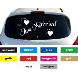 Just Married Auto Aufkleber Sticker Heckscheibe 16 x 32 cm