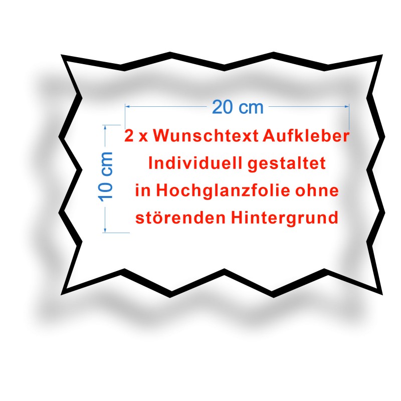 2 x Auto Beschriftung Aufkleber Schriftzug Name Wunschtext Sticker Breite 20 cm