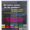 Neueröffnung Wieder geöffnet Schaufensterbeschriftung Aufkleber Öffnungszeiten