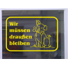 Hunde Wir müssen draußen bleiben 02 Aufkleber Schaufensterbeschriftung Werbung