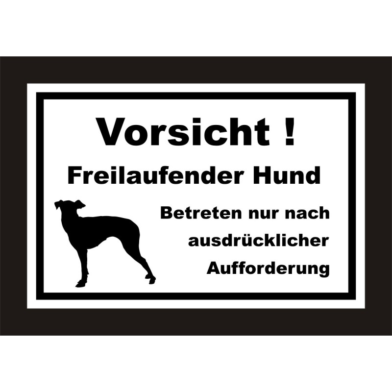 Achtung Vorsicht freilaufender bissiger Hund Warnung Schild 20x30 cm wetterfest