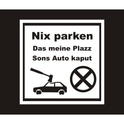 Privatparkplatz Parken verboten Parkverbot Fun Auto Schild 20x20 cm wetterfest