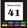 Hausnummer & Straße Schild 20x20 cm in wetterfestem PVC individuell beschriftet