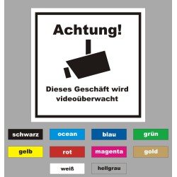 Videoüberwachung Schild 20x20 cm in wetterfestem PVC individuell beschriftet