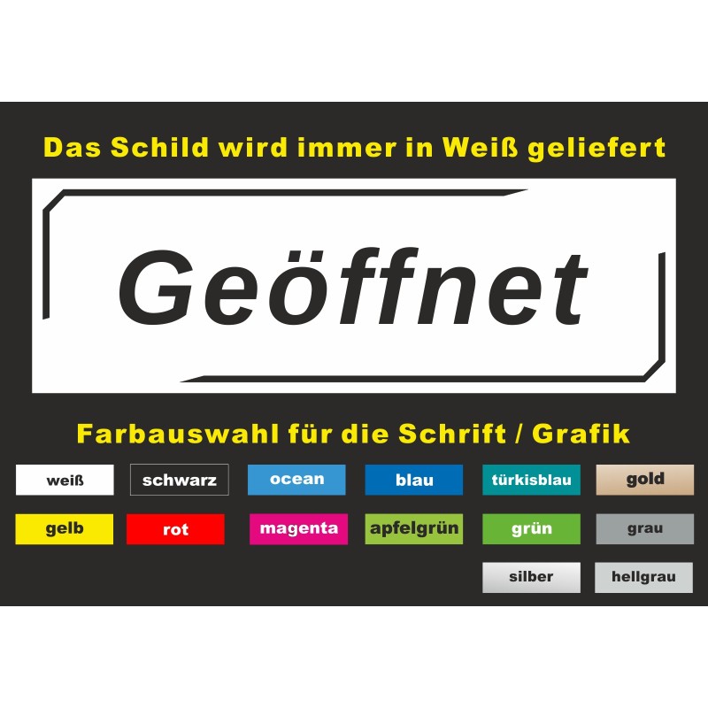 Geöffnet Geschlossen Schild Lungo 10 x 30 cm wetterfestes PVC Laden Geschäft