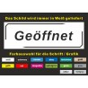 Geöffnet Geschlossen Schild Lungo 10 x 30 cm wetterfestes PVC Laden Geschäft