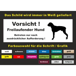 Achtung Vorsicht freilaufender bissiger Hund Warnung Schild 10x30 cm wetterfest