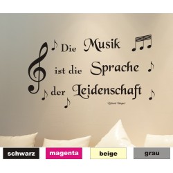 Wandtattoo Zitat Musik 01 Noten Sprüche Wandaufkleber Wandbild Sticker