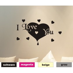 Wandtattoo I Love You 1 Liebe Sprüche Wandaufkleber Wandsticker Wandbild Sticker